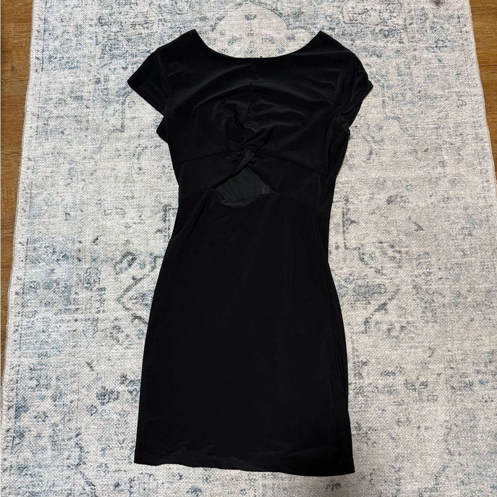 B Darlin Black Bodycon Mini Dress Cap Sleeve